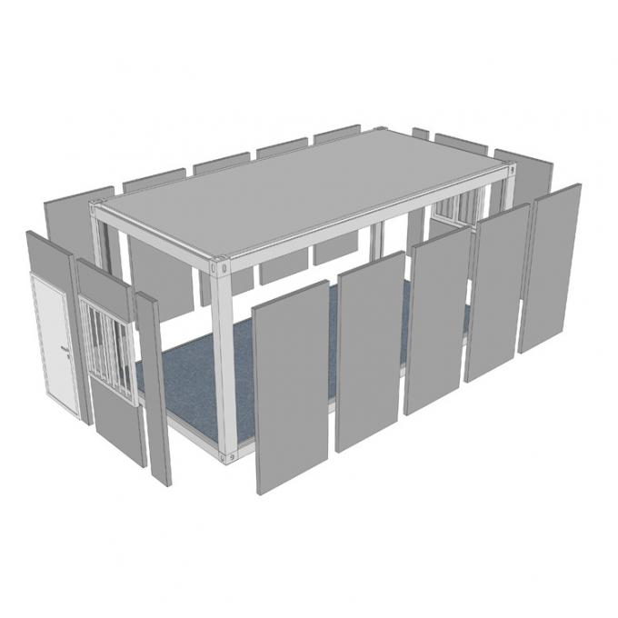 Casa de contenedores de paquete plano impermeable a prueba de sonido resistente a terremotos para aplicaciones de minería y oficina