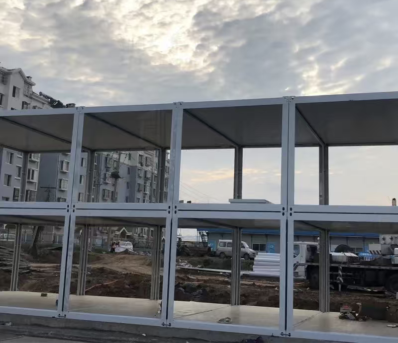 Casa de contenedores de paquete plano impermeable a prueba de sonido resistente a terremotos para aplicaciones de minería y oficina