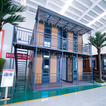 <strong>Casa modular expandible de doble cara de techo plano de dos </strong>